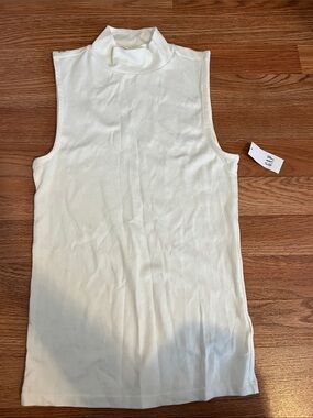 GAP Cream Sleeveless Mock Neck Tank